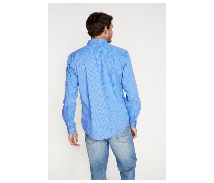 Springfield 028382714 Medium Mircoprint Long Sleeve Shirts for Men - Medium Blue - Zoom Image 3