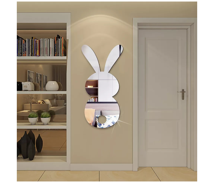 OEM Easter Bunny Waterproof Mirror Wall Sticker - Silver - Zoom Image 1