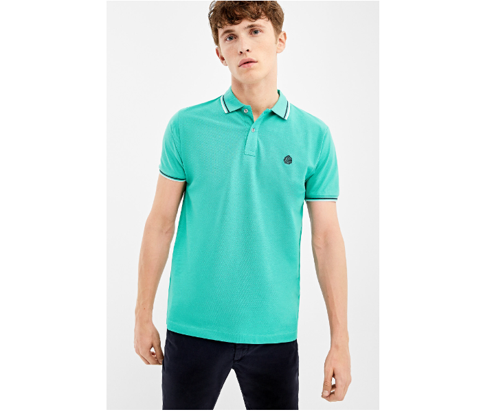 Springfield 143601524 Small Basic Slim Fit Polo Shirt for Men - Green - Zoom Image 3