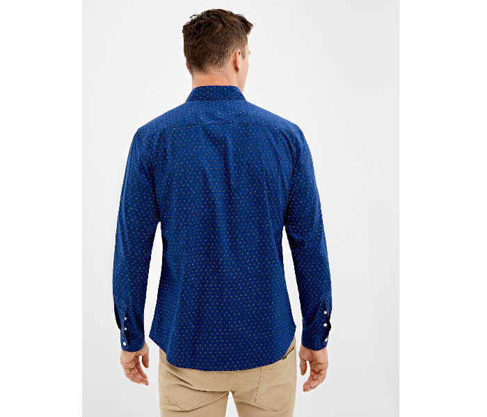 Springfield 151657414 Small Long Sleeve Stipped Business Shirt for Men - Medium Blue - Zoom Image 3