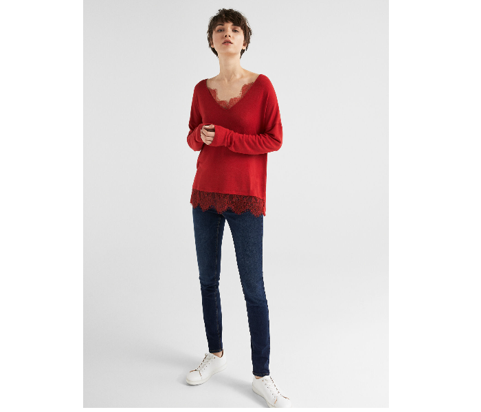 Springfield 676411865 XS Plain Long Sleeve T-Shirt for Women - Red - Zoom Image 1