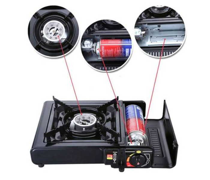 Portable Gas Stove for Camping and Outdoor Cooking Purpose - Black - Zoom Image 2