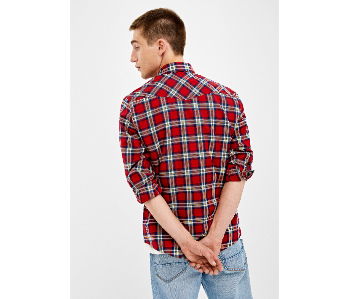 Springfield 033645961 Small Long Sleeve Checked Shirt for Men - Red - Zoom Image 3