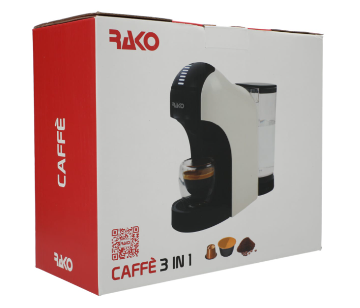 Rako 9000038 1450W 3 in 1 Coffee Machine - White - Zoom Image 5