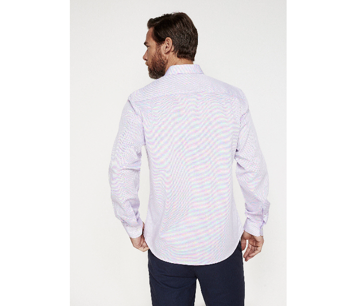 Springfield 151340082 XS Long Sleeve Stipped Business Shirt for Men - Blue and Pink - Zoom Image 3