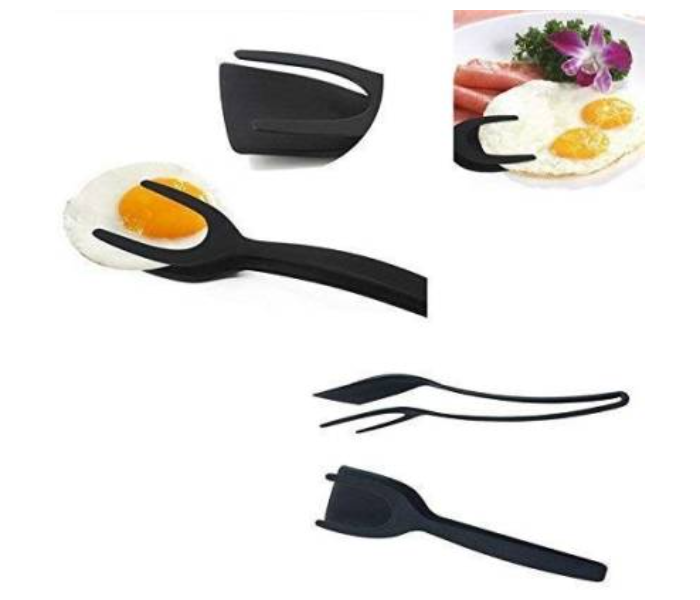 GTC 22000630 2 Pcs Silicone Egg Flipper Spatula - Black - Zoom Image 3