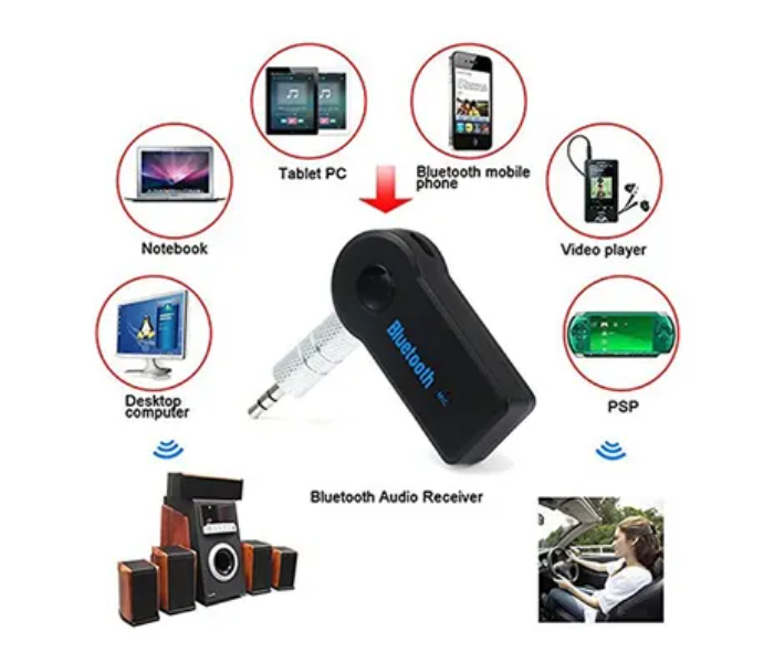 Generic Wireless Bluetooth Music Receiver With 3.5mm Port - Black - Zoom Image 3