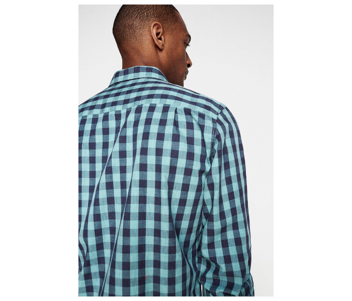 Springfield 033312324 Small Long Sleeve Checked Shirt for Men - Blue - Zoom Image 3