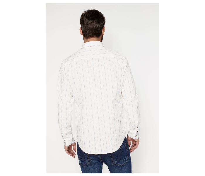 Springfield 028380013 Extra Small Mircoprint Long Sleeve Shirts for Men - White - Zoom Image 3