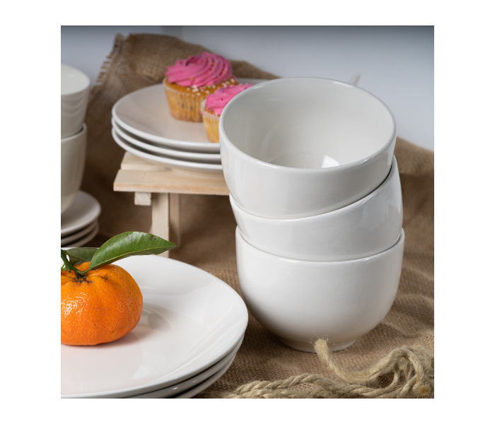 Insiya SV203 12 Piece Superior Quality Porcelain Dinner Set- White - Zoom Image 3