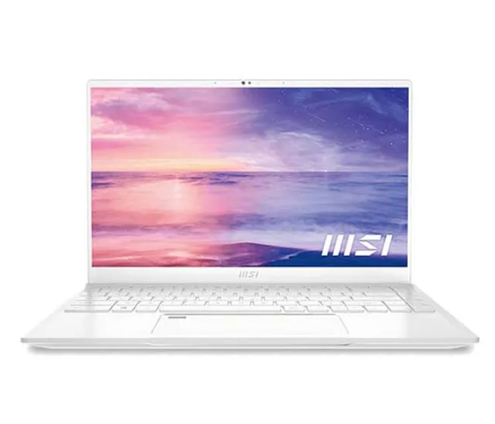 MSI Prestige 14 14C411-098 14 Inch Intel Core i7 1185G7 Processor 16GB RAM 1TB SSD NVIDIA GeForce GTX 1650 Graphics Windows 10 - White - Zoom Image 1