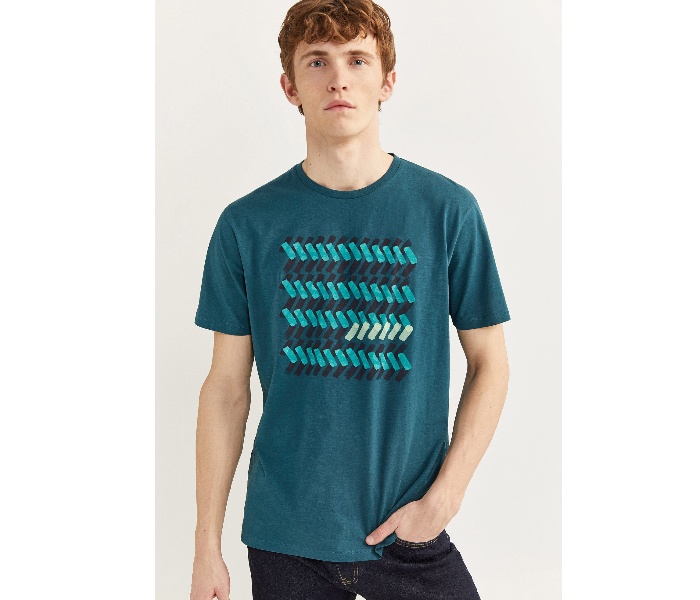 Springfield 328738624 XXXL Knitted T-Shirt for Men - Green - Zoom Image 2