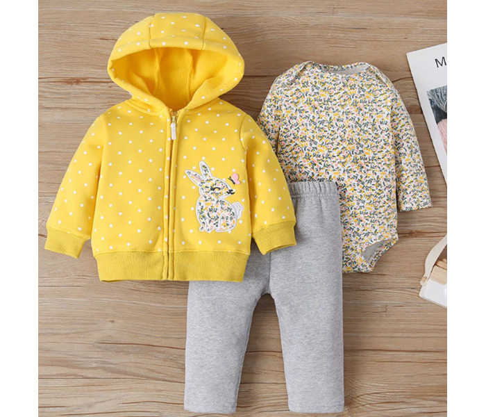 Phoenix 3 pieces Romper Jacket and Pant Set for 24 Month Baby Girls - Yellow - Zoom Image