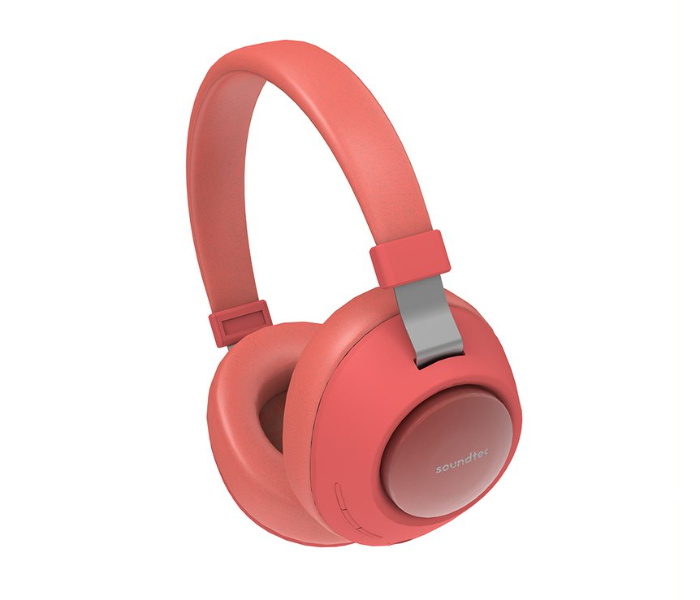 Porodo PD-X1008WLH-RD Bluetooth 5.0 Wireless Over-Ear Headphones with Noise Cancelling - Red - Zoom Image 3