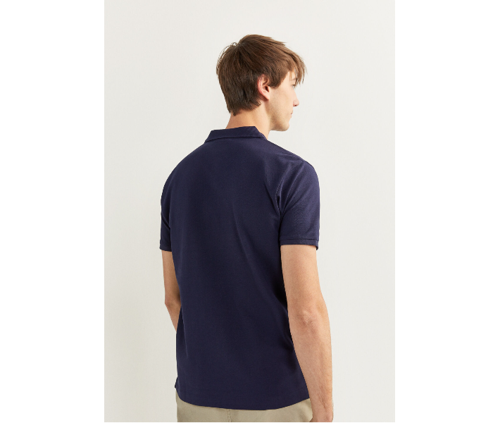 Springfield 143759312 Large Basic Slim Fit Polo Shirt for Men - Medium Blue - Zoom Image 3