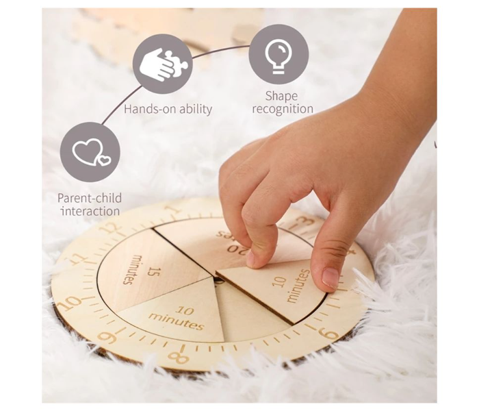 OEM 3D Wooden Puzzle Geometry Clock Montessori - Zoom Image 1