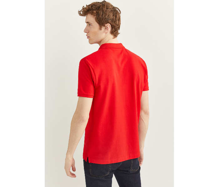 Springfield 143759361 Large Basic Slim Fit Polo Shirt for Men - Red - Zoom Image 3