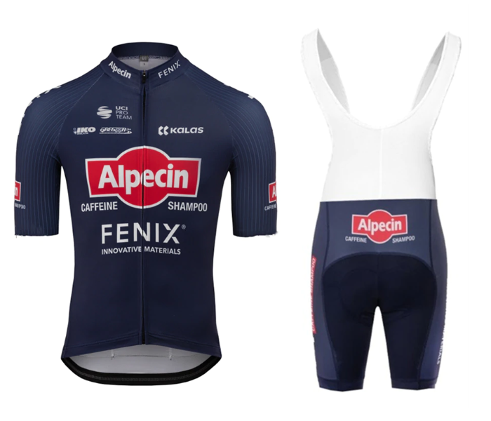 Alpecin Fenix Large Short Sleeve Road Bike Cycling Jersey - Black - Zoom Image