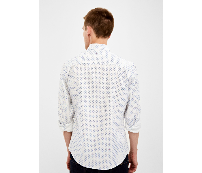 Springfield 028673799 Extra Small Mircoprint Long Sleeve Shirts for Men - White - Zoom Image 3