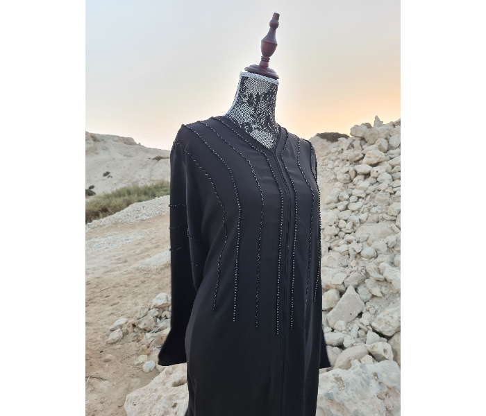 Casting Pearls JANNAT Casual Free Size Collections Flowing Lines Hand Work  In Yolk  Portion And Sleeves - Black - Zoom Image 3