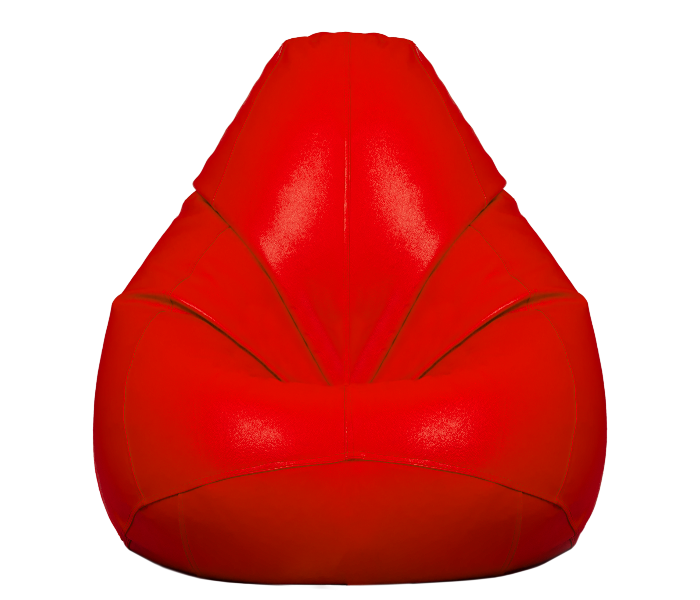 Komfort Factory SIRED-KG King Size Leatherette Bean Bag with Filling - Red - Zoom Image 1