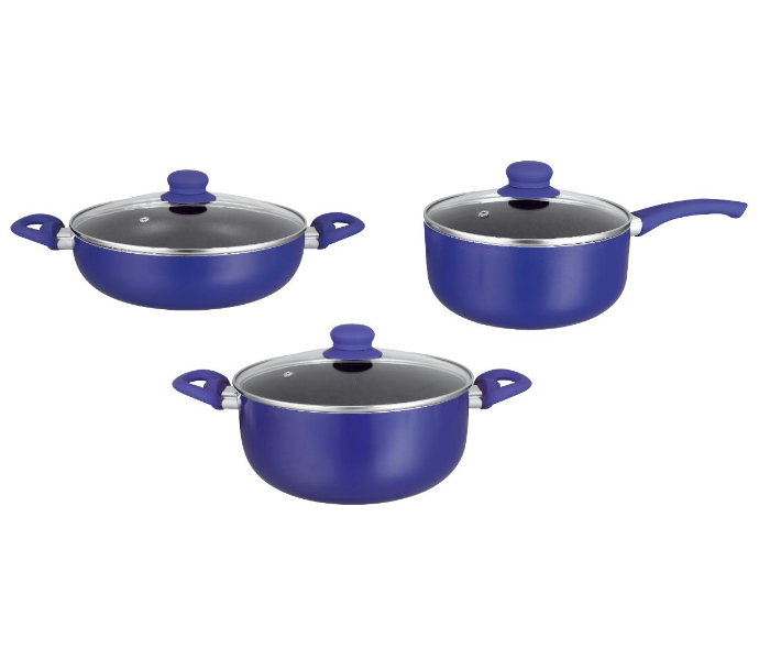 Insiya SV05 13 Piece Non-Stick Aluminium Cookware Set - Dark Blue - Zoom Image 3