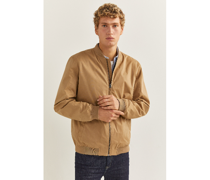 Springfield 283940754 XXL Cotton Sports Jacket for Men - Camel - Zoom Image 2