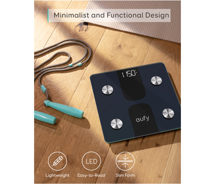 eufy by Anker Smart Scale C1 With Bluetooth - Black - Zoom Image 3