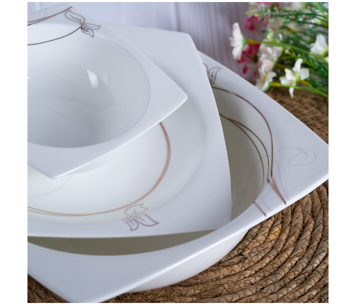 Insiya SV213 56 Piece Superior Quality New Bone China  Dinner Set- White - Zoom Image 4