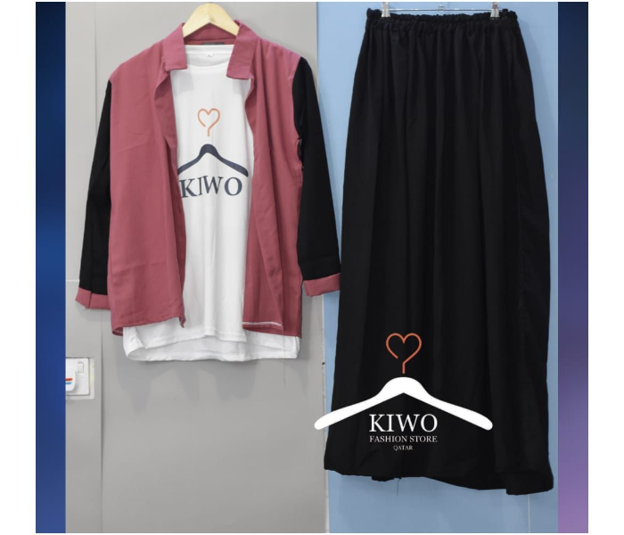 Kiwo KIWO111 Medium Set of 3 Casual Wear for Women - Pink - Zoom Image