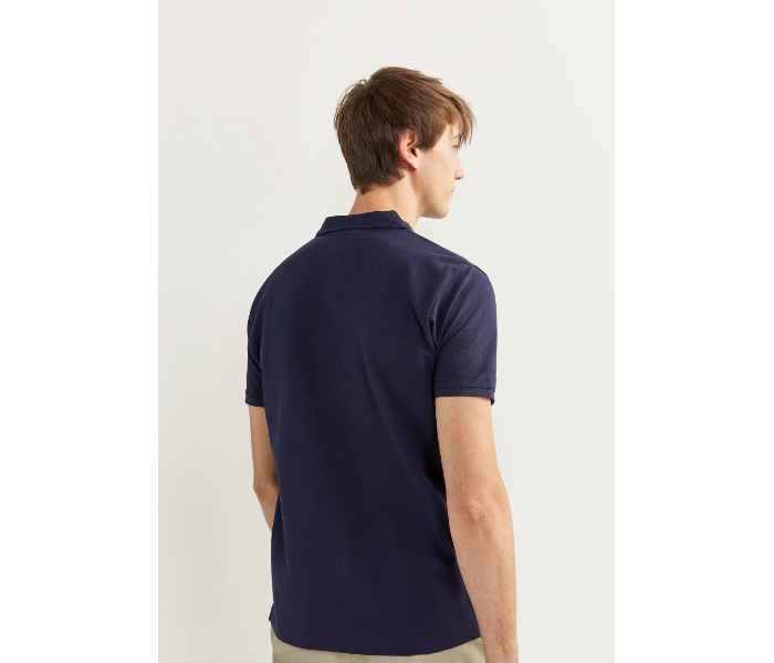 Springfield 143759312 Medium Basic Slim Fit Polo Shirt for Men - Medium Blue - Zoom Image 3