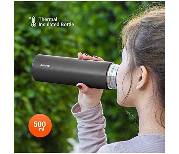 Porodo PD-TMPBOT-BK 500ml Smart Water Bottle Cup With Temperature Indicator - Black - Zoom Image 6