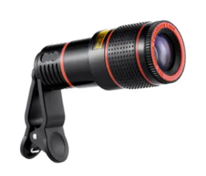 Generic 12 Universal Telephoto Camera Lens For Smart Phones - Black and Red - Zoom Image 1