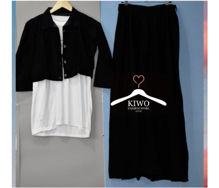 Kiwo KIWO107 Extra Large Set of 3 Casual Wear - White and Black - Zoom Image