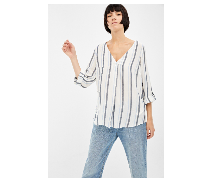 Springfield 679721098 Size 34 Long Sleeve Blouse for Women - White - Zoom Image 1