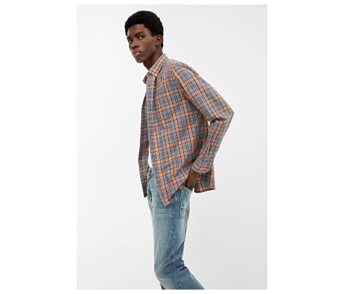 Springfield 033651346 Extra Small Long Sleeve Checked Shirt for Men - Medium Grey - Zoom Image 2