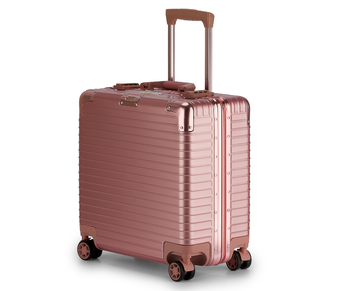 Kenza SV372 18 Inch Chief Aluminium Frame Ultra Light Hardside Expandable Zipperless Luggage Bag with Built-In TSA Lock and Spinner Wheels - Rose Gold - Zoom Image 1