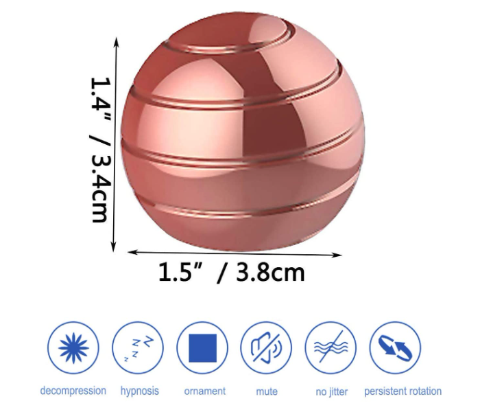 OEM Rotating Sperical Gyroscope Desk Fidget - Pink - Zoom Image 3