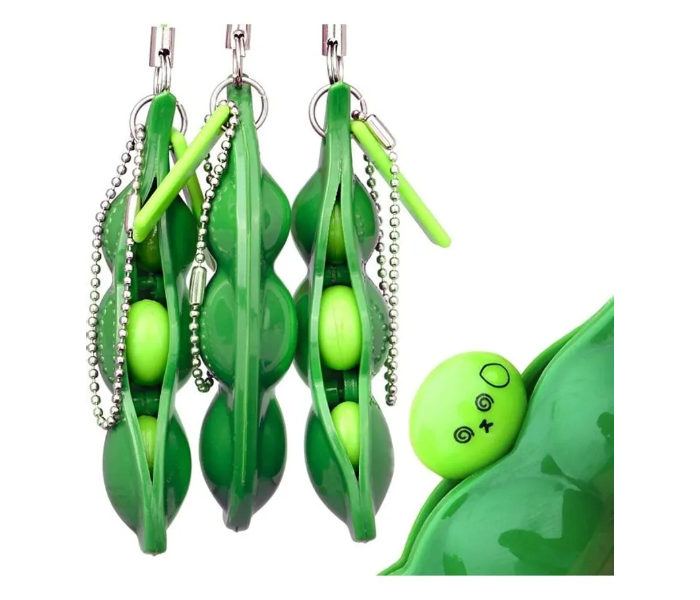 Generic Squeeze Beans Keychain Fidget Toys -Green - Zoom Image 1