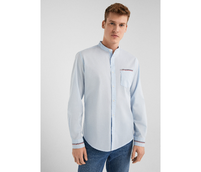 Springfield 027659614 Medium Long Sleeve Plain Shirt for Men - Medium Blue - Zoom Image 1