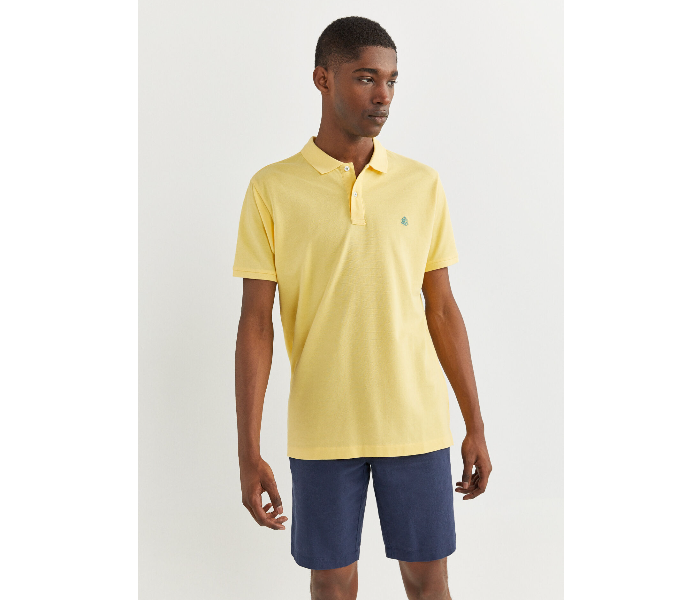 Springfield 143759307 Small Basic Slim Fit Polo Shirt for Men - Yellow - Zoom Image 2