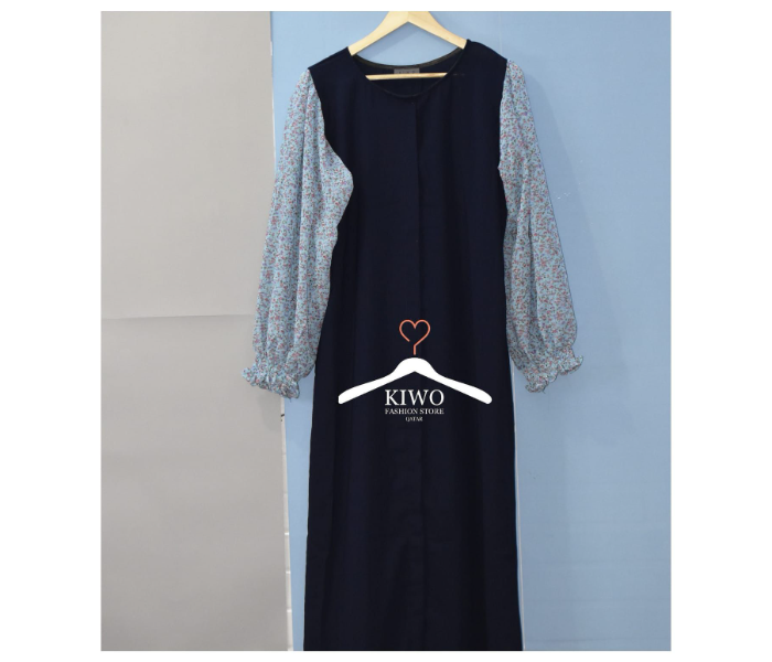 Kiwo KIWO95 Large Floral Sleeve Long Gown - Blue - Zoom Image