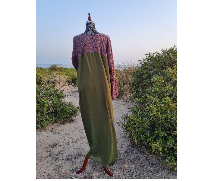 Casting Pearls ILHAM Medium Formal Wears Street Style Abaya With Outer Pastel Green Jacket - Zoom Image 5