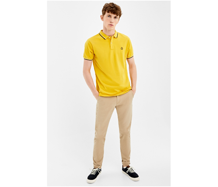 Springfield 143601507 XS Basic Slim Fit Polo Shirt for Men - Yellow - Zoom Image 1