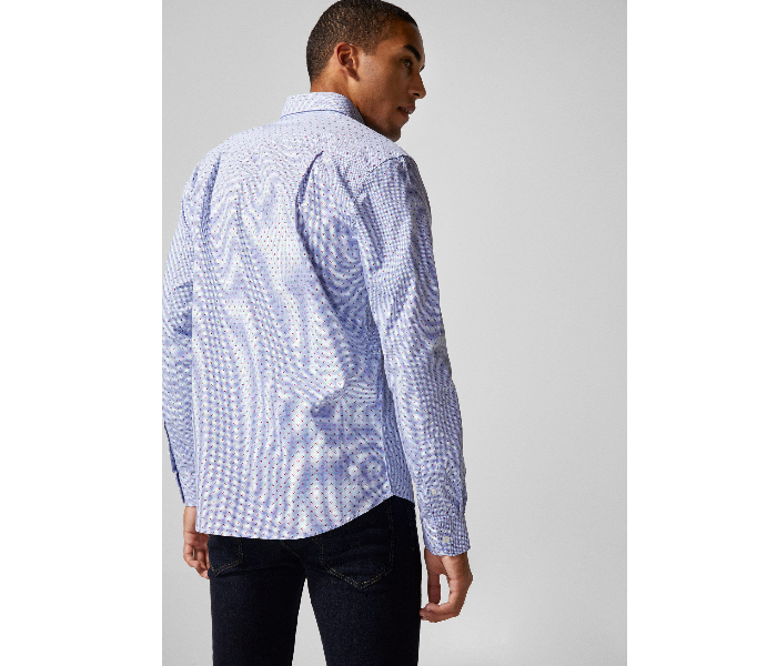 Springfield 151452014 Small Long Sleeve Stipped Business Shirt for Men - Medium Blue - Zoom Image 3