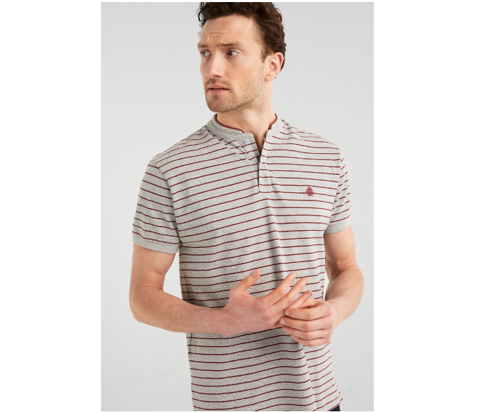 Springfield 143576043 XS Basic Slim Fit Polo Shirt for Men - Grey - Zoom Image 3