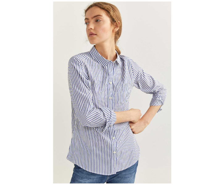 Springfield 679733416 Size 38 Long Sleeve Blouse for Women - Light Blue - Zoom Image 2