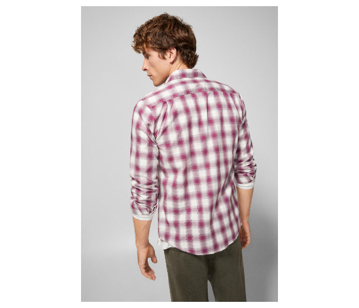 Springfield 033481280 Extra Small Long Sleeve Checked Shirt for Men - White and Pink - Zoom Image 3