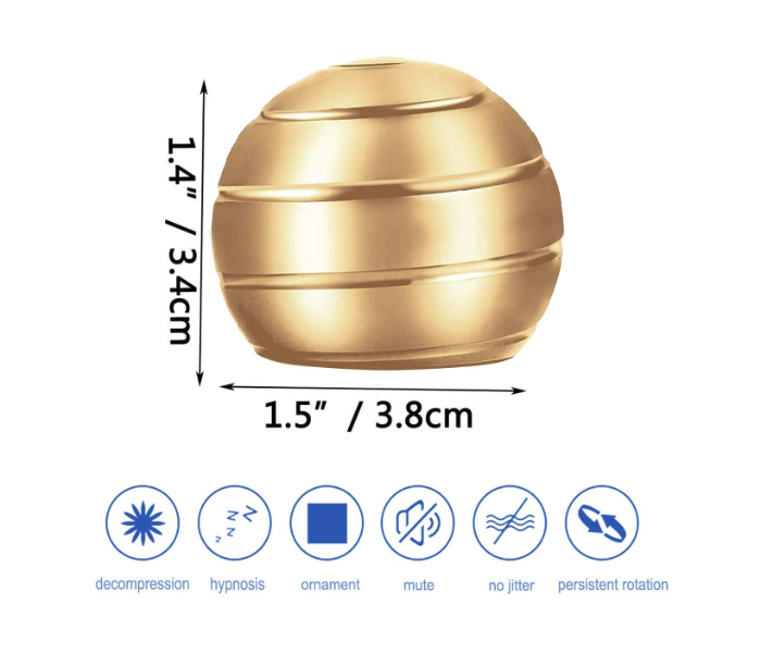 OEM Rotating Sperical Gyroscope Desk Fidget - Gold - Zoom Image 3