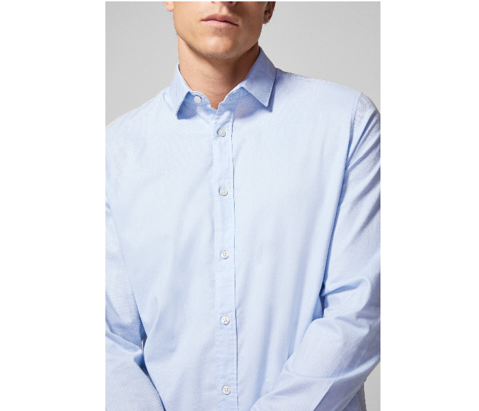 Springfield 151450415 Small Long Sleeve Stipped Business Shirt for Men - Light Blue - Zoom Image 2